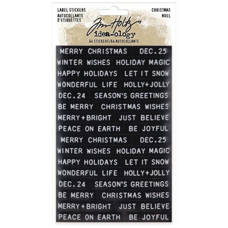 Tim Holtz Idea-Ology Sentiments Label Stickers - Christmas