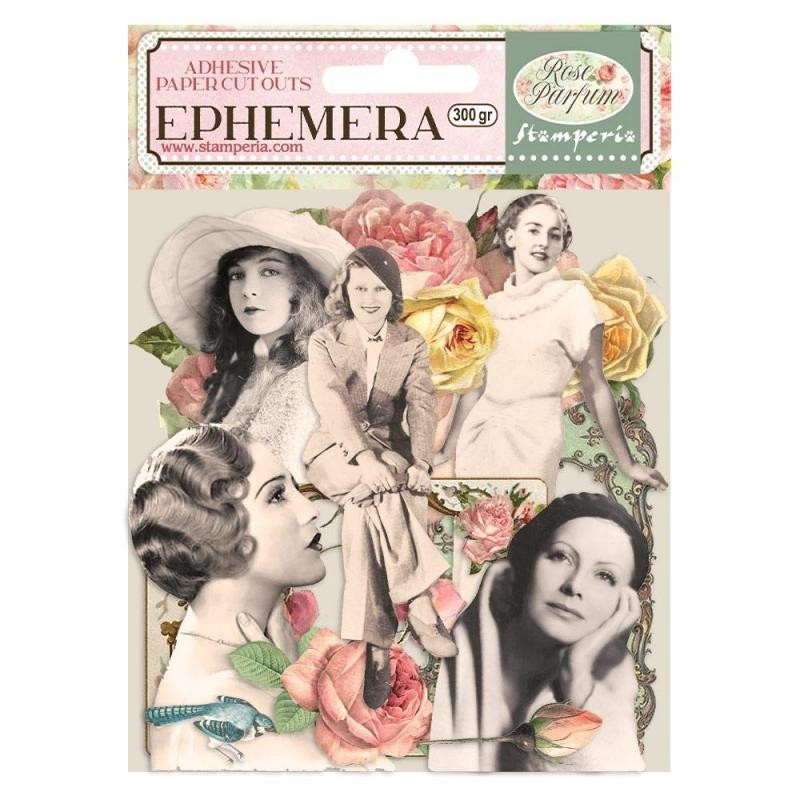 Ephemeras adhesivos Rose Parfum frames and ladies - Stamperia