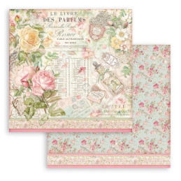 Kit de papeles de Scrapbooking 30 x 30 cm. Stamperia - Rose parfum