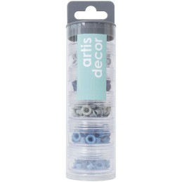 Kit de eyelets 5 tonos azules con organizador
