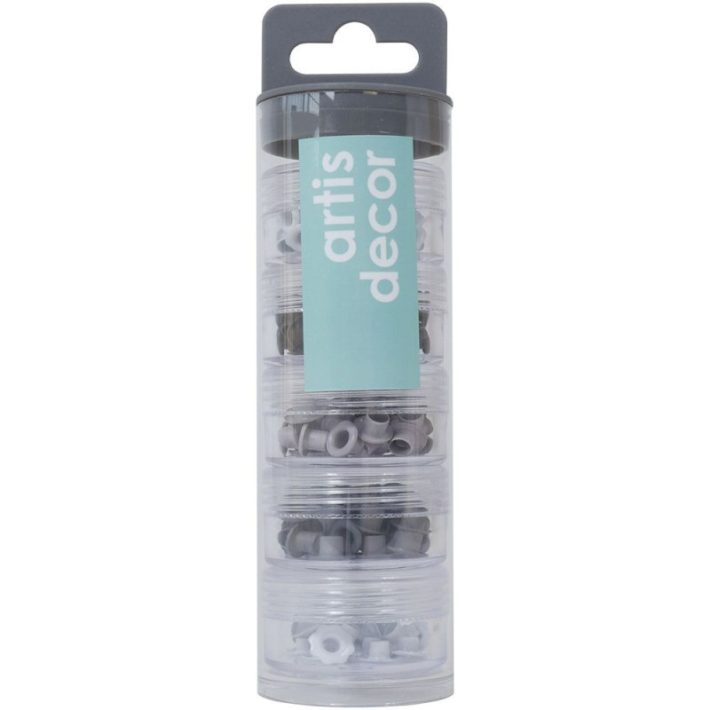 Kit de eyelets 5 tonos pastel con organizador