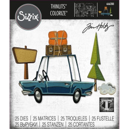 Set 25 troqueles Sizzix THINLITS Road Trip Colorize by Tim Holtz