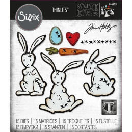 Set 15 troqueles Sizzix THINLITS Bunny Stitch by Tim Holtz