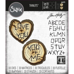 Set 33 troqueles Sizzix THINLITS Wood Slice by Tim Holtz