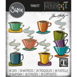 Set 28 troqueles Sizzix THINLITS Papercut Café by Tim Holtz