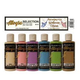 Kit 6 pinturas Allegro Stamperia Selección Create Happiness Welcome Home