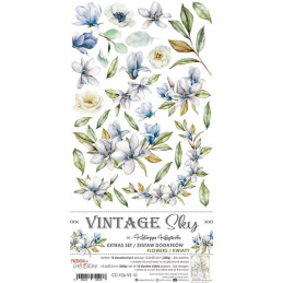 Craft O'Clock Kit de papeles Flowers Extras Set Vintage Sky 15.5 x 30.5 cm.
