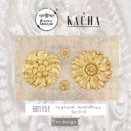 Prima Marketing Re-Design Mould - Kacha Engraved Medallions