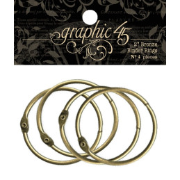 Graphic 45 Bronze Binder Rings 2"
