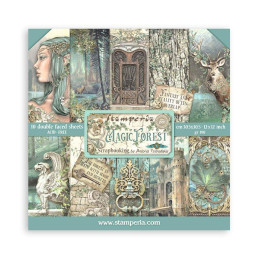 Kit de papeles de Scrapbooking 30 x 30 cm. Stamperia - Magic Forest by Antonis Tzanidakis