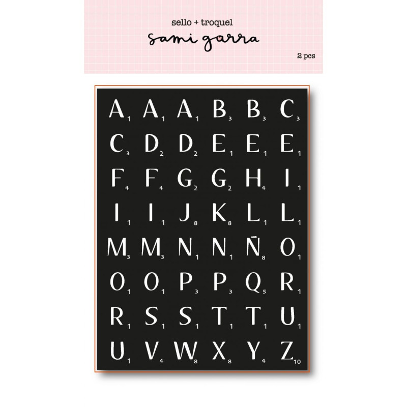 Sello y Troquel alfabeto scrabble "Siempre" by Sami Garra