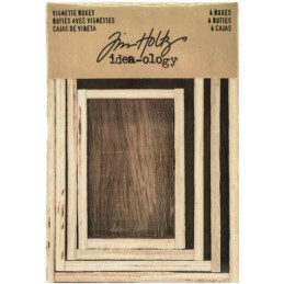 Tim Holtz Idea-Ology Wooden Vignette Boxes - 4 uds.