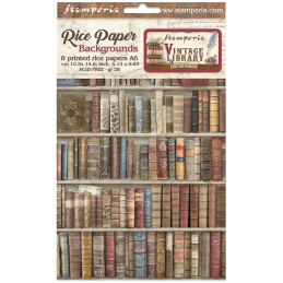 Selección de 8 Papeles de Arroz A6 backgrounds - Vintage Library