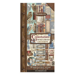 Kit de 10 Hojas "Collectables" Stamperia 15 x 30.5 cm. Vintage Library