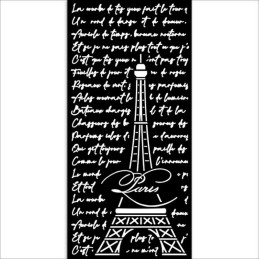 Stencil Stamperia Mix Media Art 25 x 12 cm. - Create Happiness Oh lá lá Tour Eiffel
