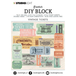 Vintage Tickets Mini Block DIY Studio Light
