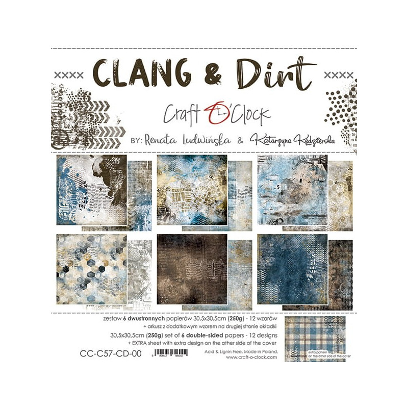 Craft O'Clock Kit de papeles Clang & Dirt 30 x 30 cm.