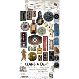 Craft O'Clock Kit de papeles Extras Set Heavy & Vintage Clang & Dirt 15.5 x 30.5 cm.