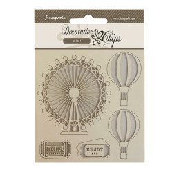 Stamperia Decorative chips - Around the world balloons