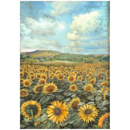 Papel de arroz A4  Sunflower Art landscape - Stamperia