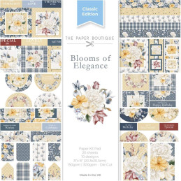 Kit de Papeles Básicos Blooms of Elegance 20 x 20 cm. The Paper Boutique