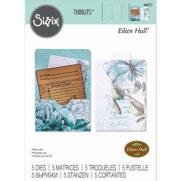 Troquel Sizzix Thinlits Set Library Pocket ATC Card & Tabs 5piezas by Eileen Hull