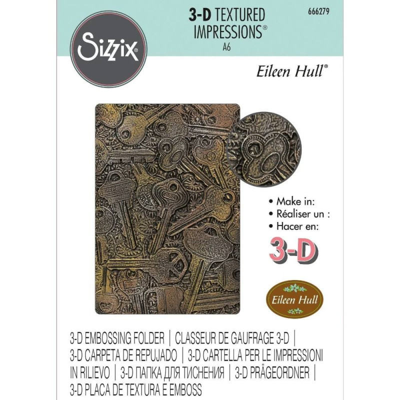 Carpeta de embossing 3D TEXTURED IMPRESSIONS Keys by Eileen Hull