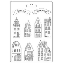 Kit de moldes A4 Cozy houses - Stamperia