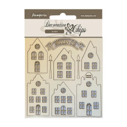 Stamperia Decorative chips - Cozy houses