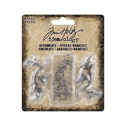 Tim Holtz Idea-Ology Halloween Metal Adornments Spiders & Branches