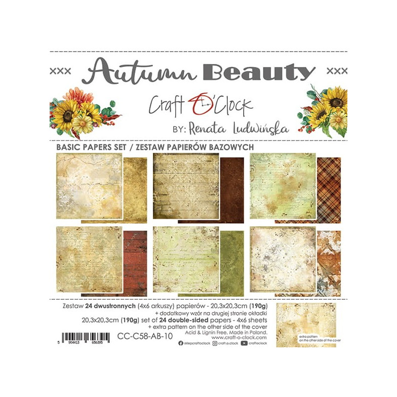 Craft O'Clock Kit de Basic Papers Autumn Beauty 20 x 20 cm.
