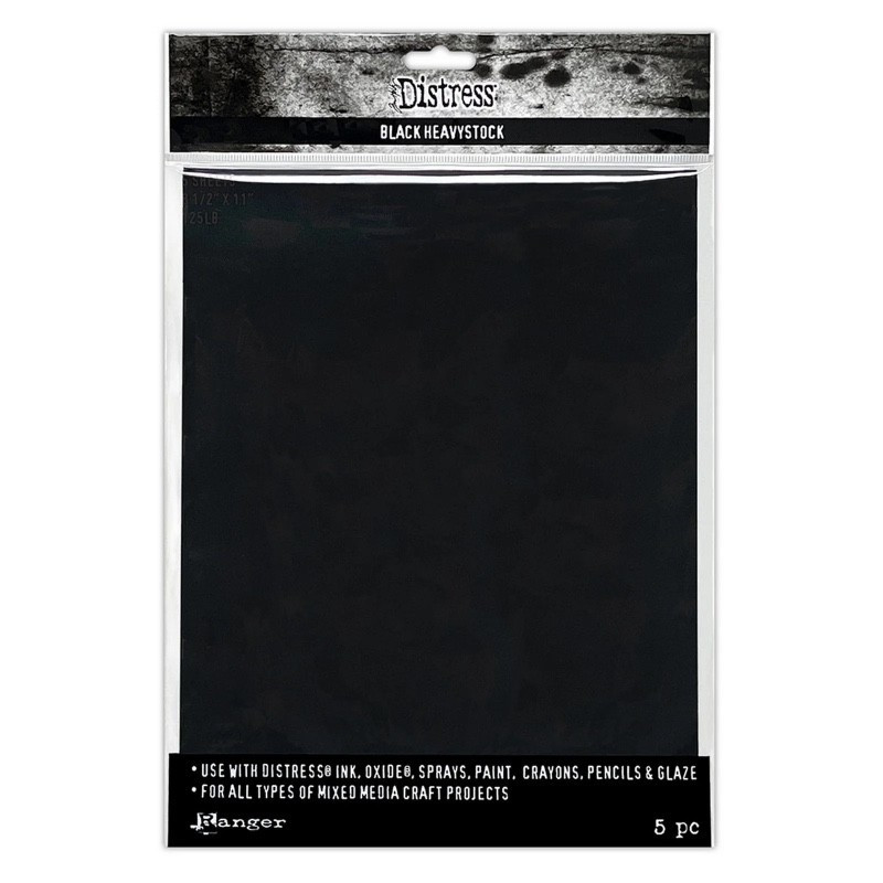 Kit de Cartulinas Negras heavystock by Tim Holtz 27,95 x 21,60 cm.