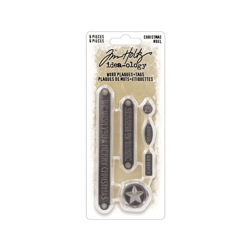 Tim Holtz Idea-Ology Metal Word Plaques & Tags Christmas 2023