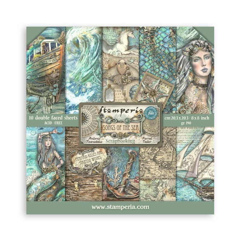 Stamperia Kit de papeles 20 x 20 Songs of the Sea