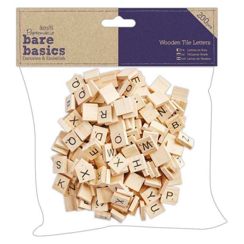 Papermania Bare Basics Wooden Tile Letters