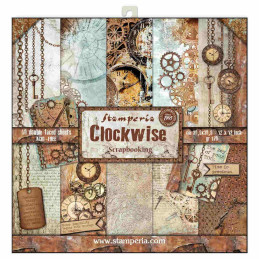 Kit de papeles de Scrapbooking Stamperia - Clockwise